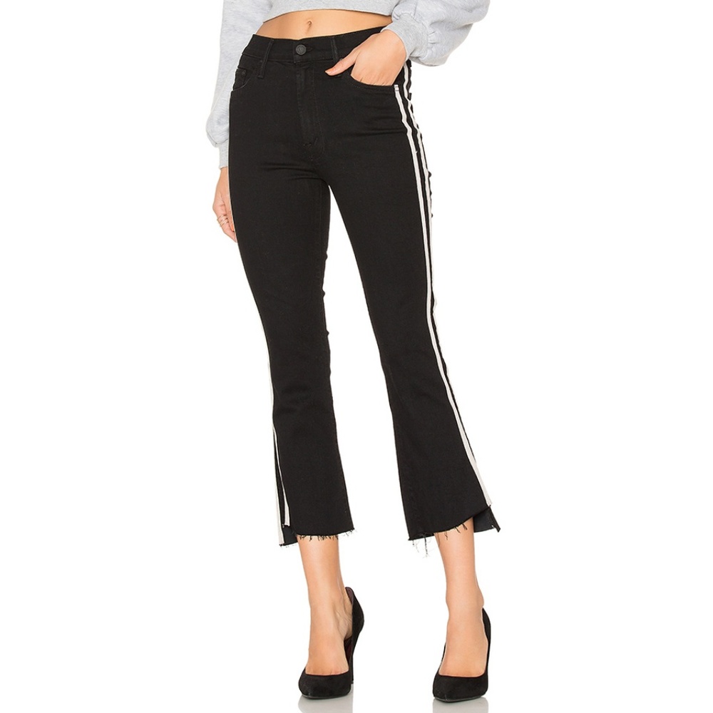 Flying Monkey Mid Rise Stretch Jean w White Stripe